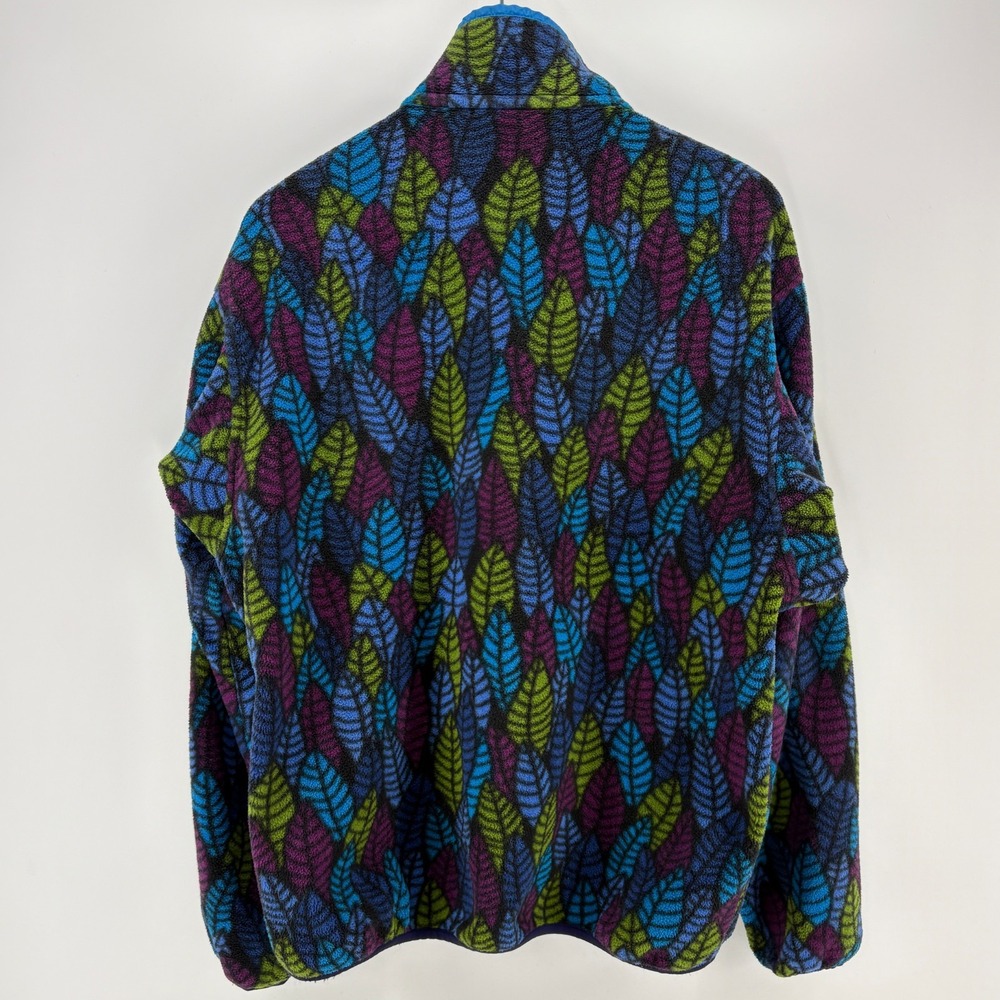 Vintage 90s Patagonia Synchilla Snap T Fleece Pullover L Leaf Print USA Made - Picture 3 of 13